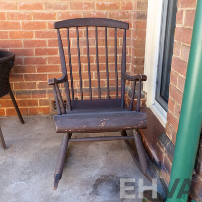 Vintage Timber Painted Rocking Chair