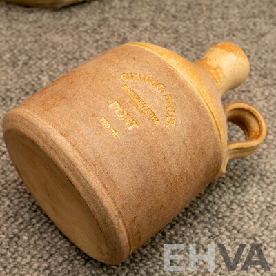 Large Salt Glaze Demijohn and Port Croc