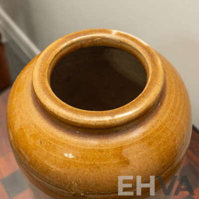 Early Lithgow Pottery Stoneware Bung Jar with Bristol Glaze (Stamped)