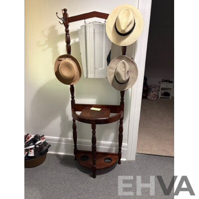 Art Deco Mahogany Hall Stand with Central Mirror