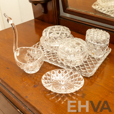 Cut Glass Dressing Table Set
