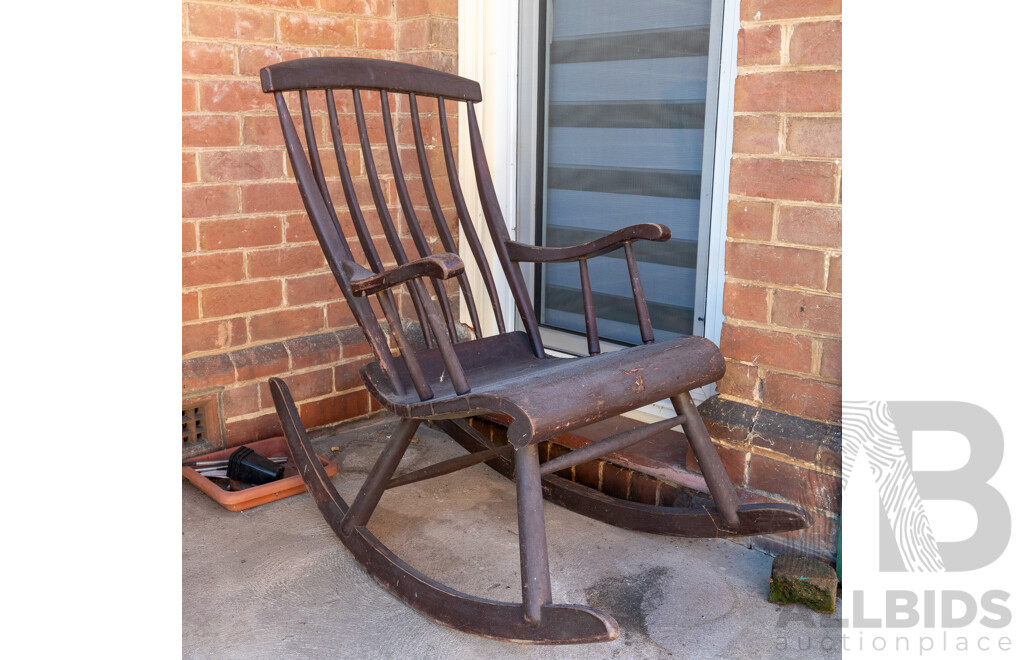 Vintage Timber Painted Rocking Chair