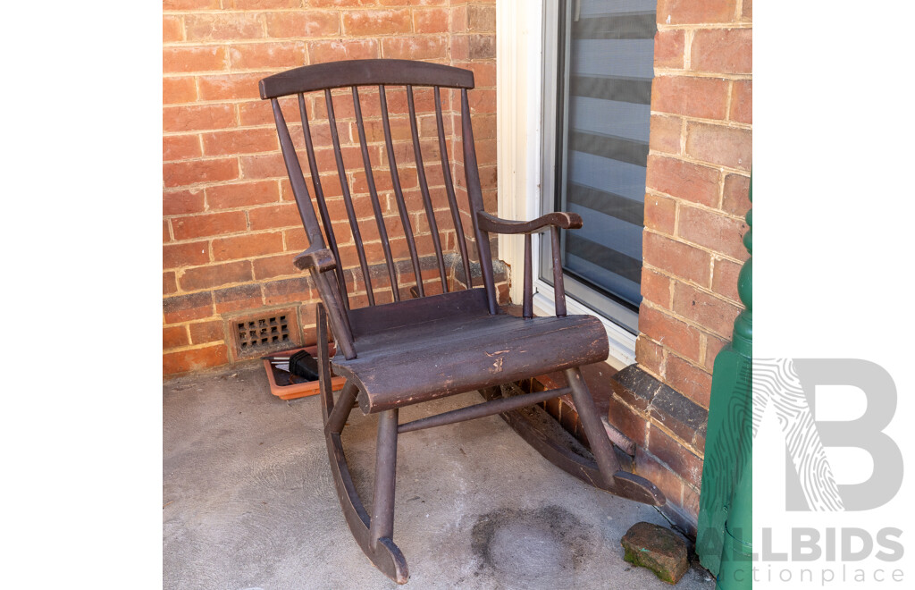 Vintage Timber Painted Rocking Chair