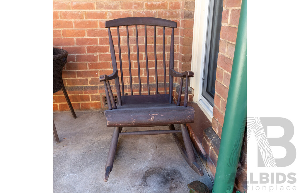 Vintage Timber Painted Rocking Chair