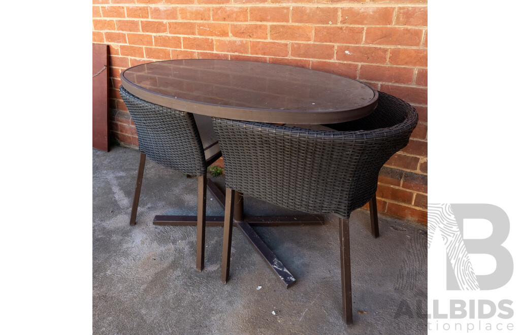 Modern Polyweave Three Piece Patio Suite