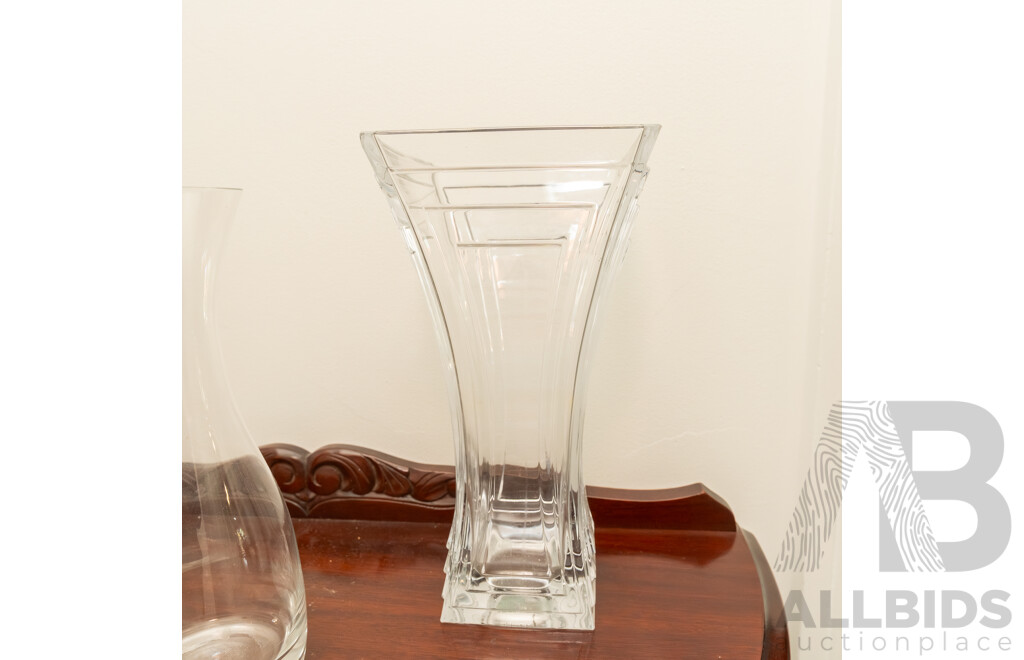 Pair of Large Cut Glass Vases