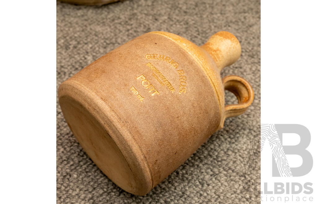 Large Salt Glaze Demijohn and Port Croc