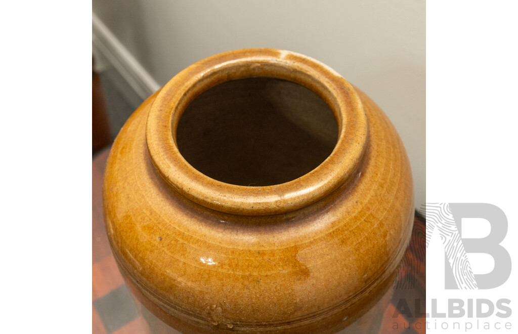 Early Lithgow Pottery Stoneware Bung Jar with Bristol Glaze (Stamped)