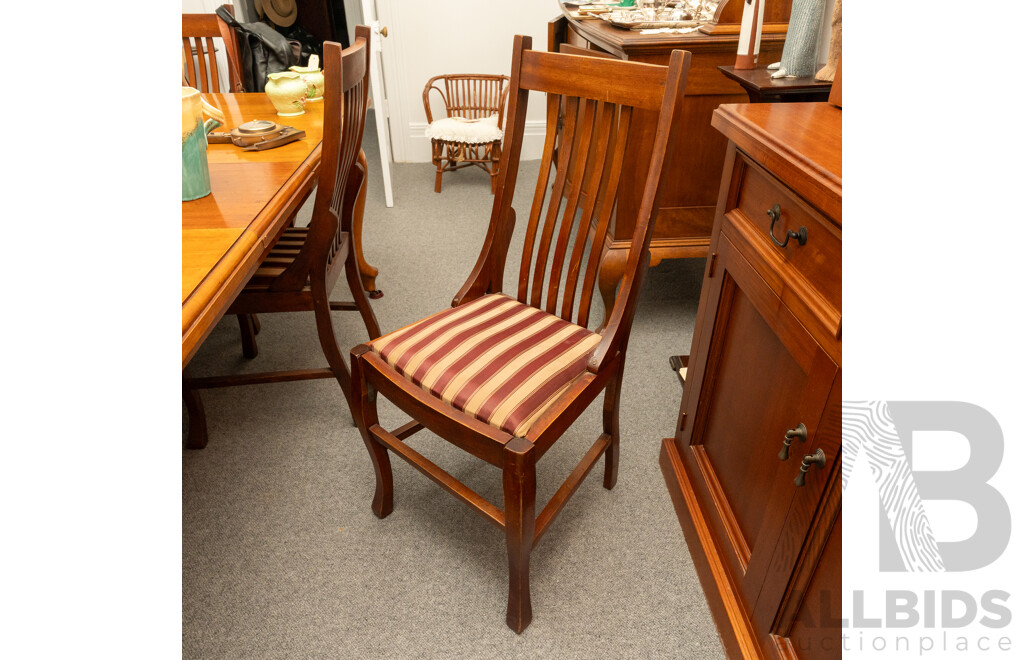 Late Edwardian Maple Extension Dining Table with Six Chairs
