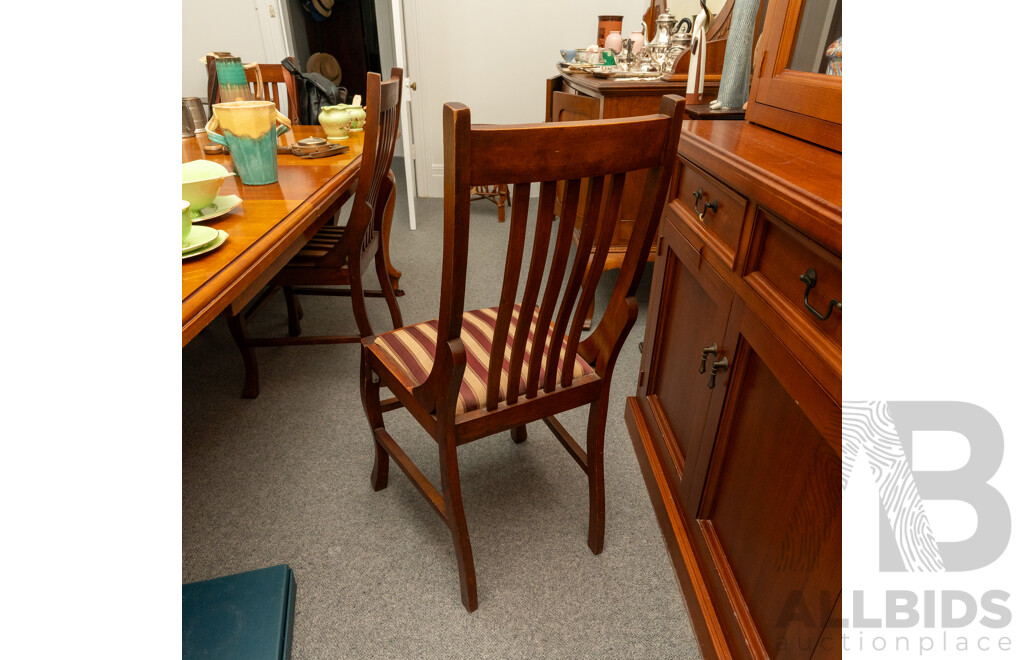 Late Edwardian Maple Extension Dining Table with Six Chairs
