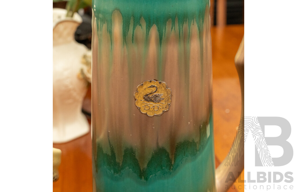 Pair of Vintage Czechoslovakian Glazed Vases