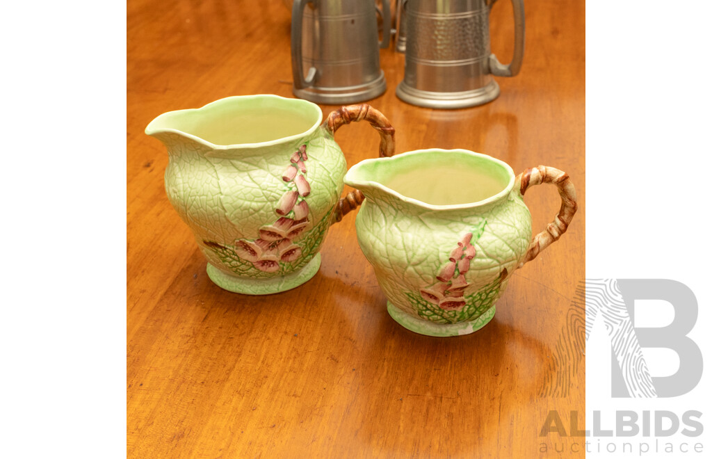 Pair of Carlton Ware 'Foxglove' Graduated Milk Jugs