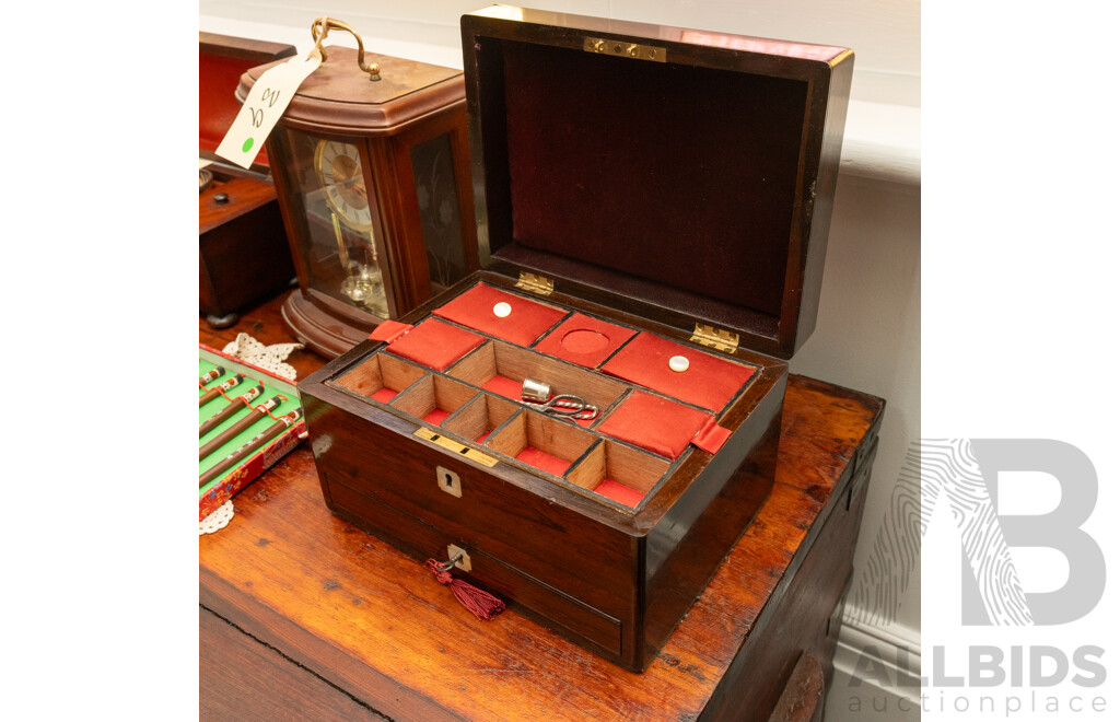 Victorian Rosewood Fitted Sewing Box