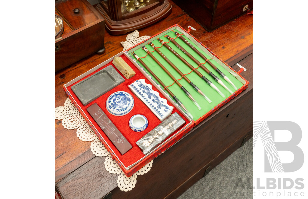 Chinese Calligraphy Set in Presentation Box