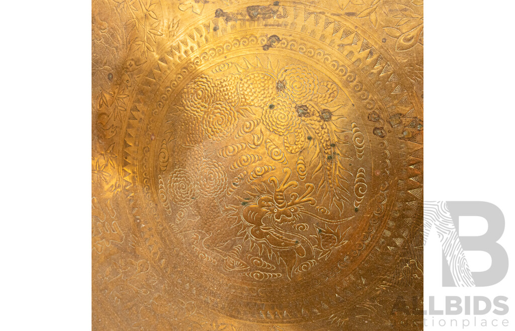 Large Chinese Brass Tray