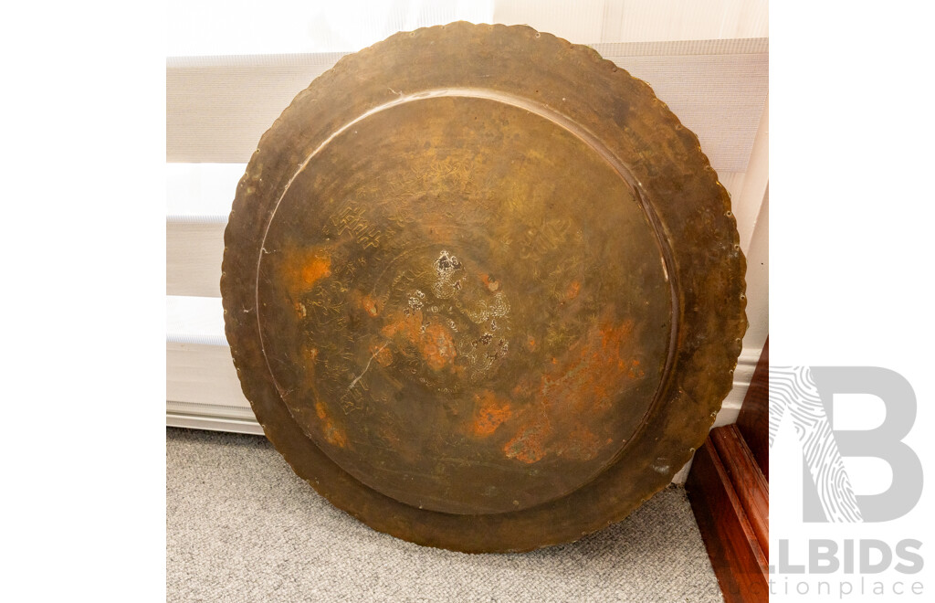 Large Chinese Brass Tray