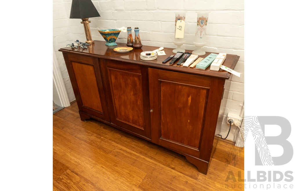 Victorian Cedar Three Door Postmaster’s Credenza