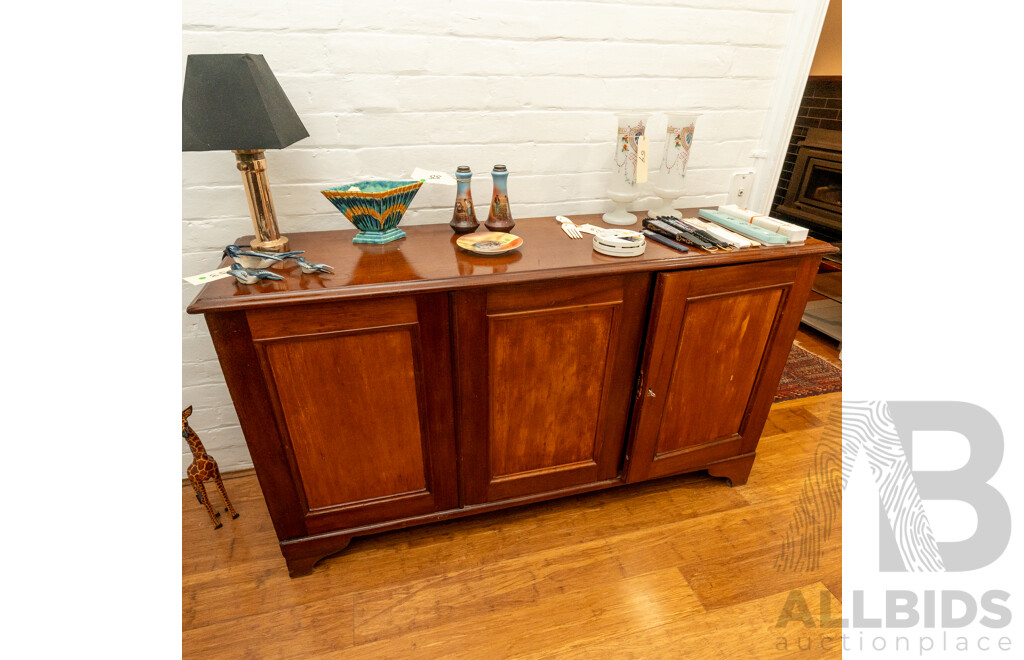 Victorian Cedar Three Door Postmaster’s Credenza