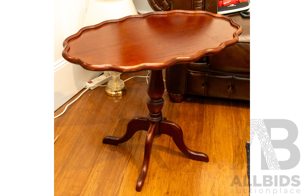 Mahogany Wine Table with Shaped Top