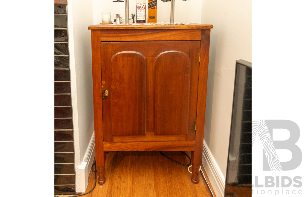 Victorian Cedar Single Door Meat Safe with Ventilated Panels