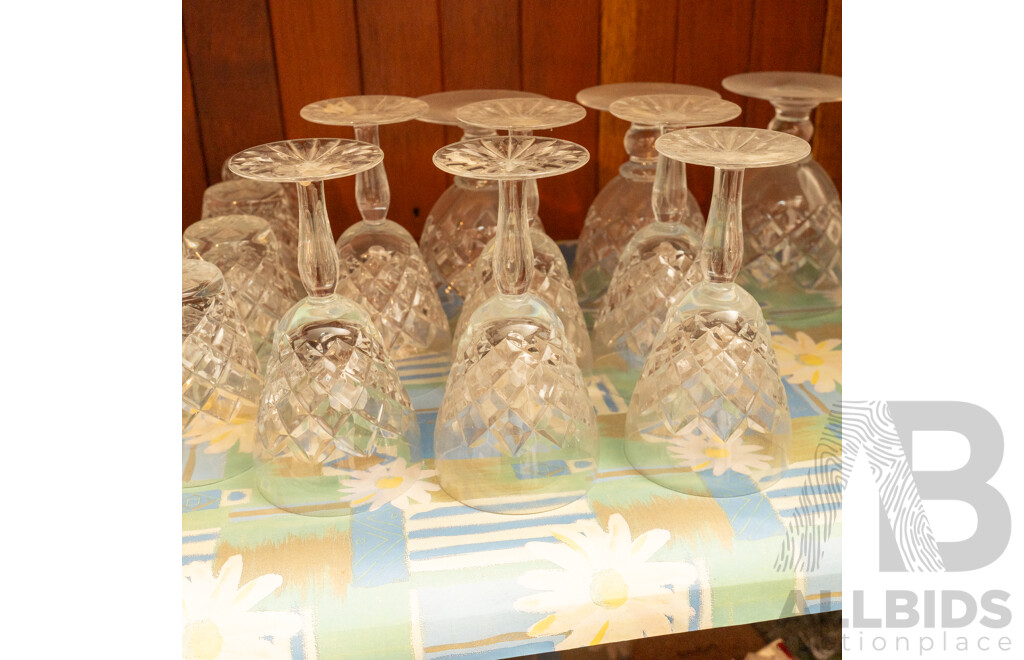 Collection of Bohemia Cut Glass Tumblers and Wine Goblets