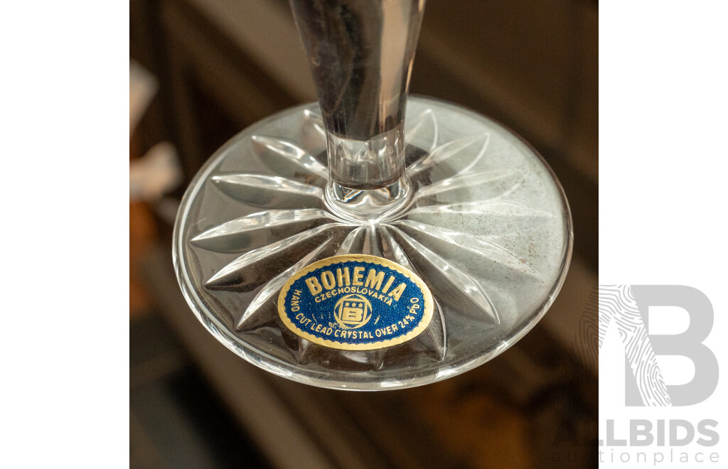 Collection of Bohemia Cut Glass Tumblers and Wine Goblets
