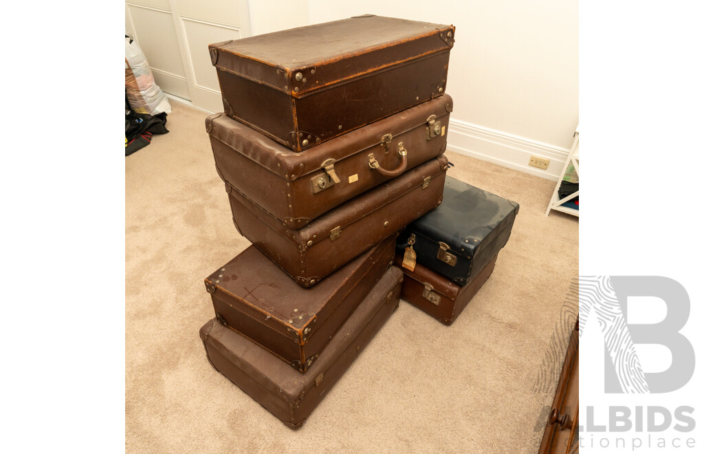 Collection of Various Vintage Suitcases
