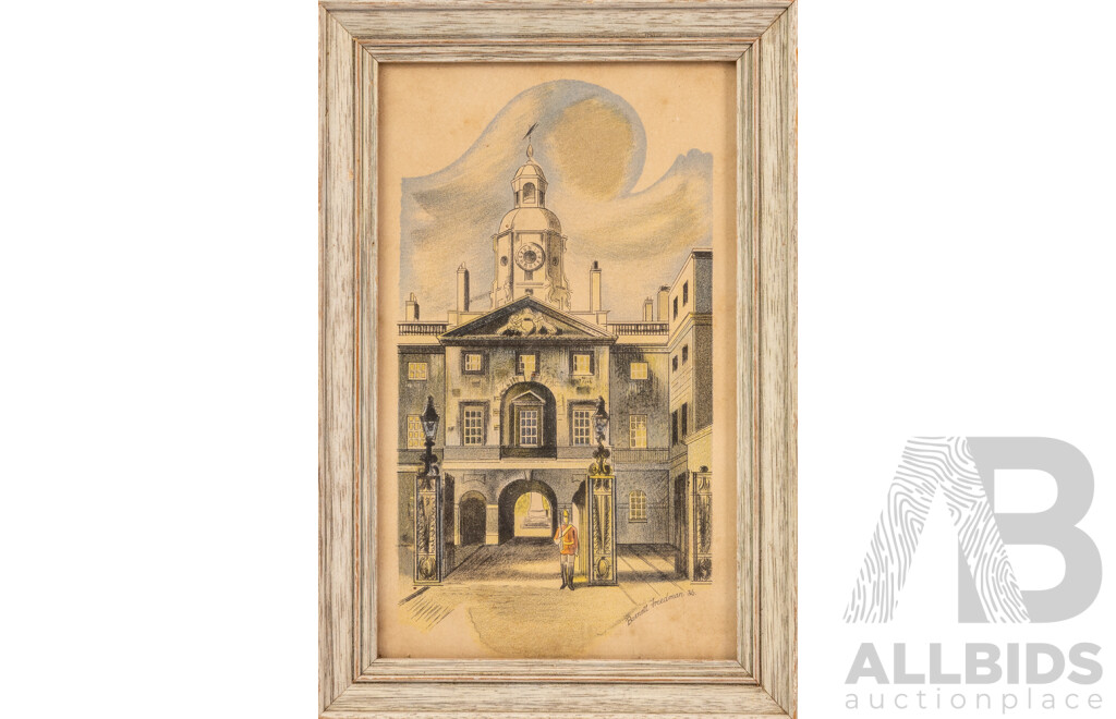 Collection of Eight Antique Hand-Coloured Engravings by John Leech & Barnett Freedman (Framed)