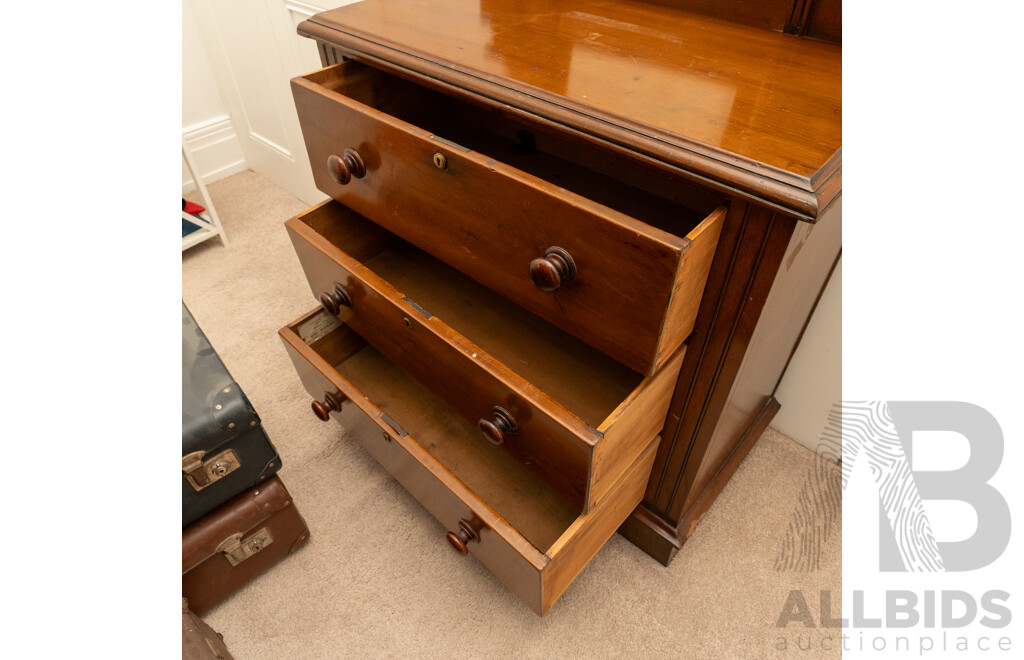 Edwardian Mahogany Mirrored Back Dressing Chest