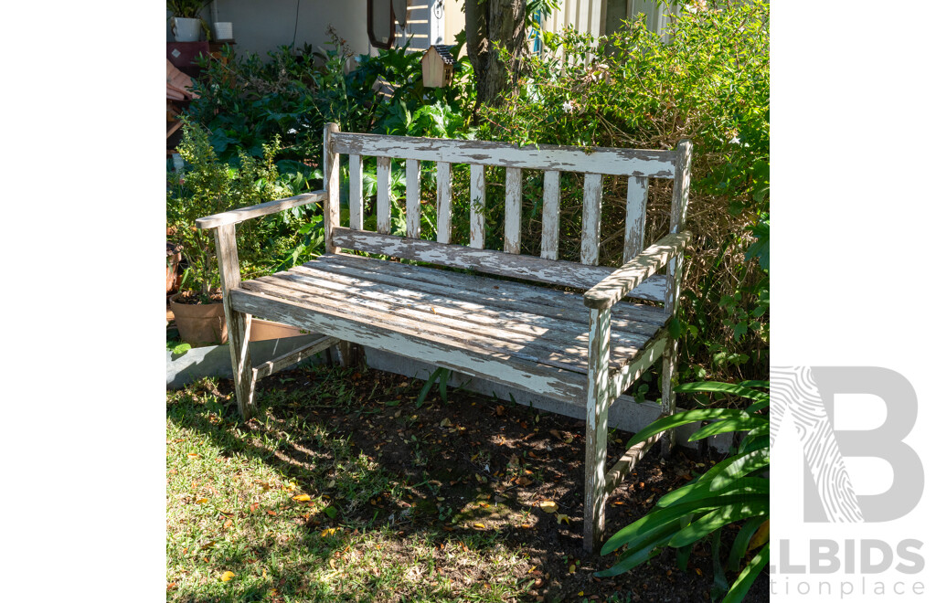 Painted Jack and Jill Bench, Two Seater Bench and a Side Table