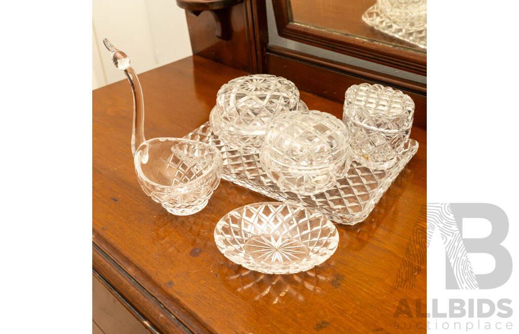 Cut Glass Dressing Table Set
