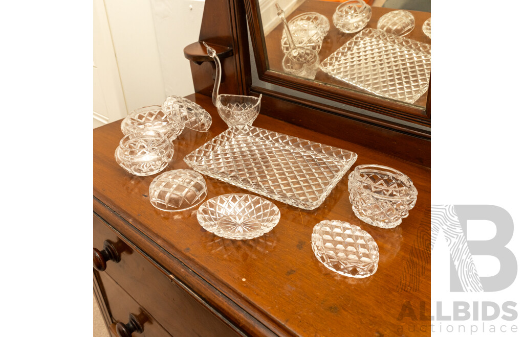 Cut Glass Dressing Table Set
