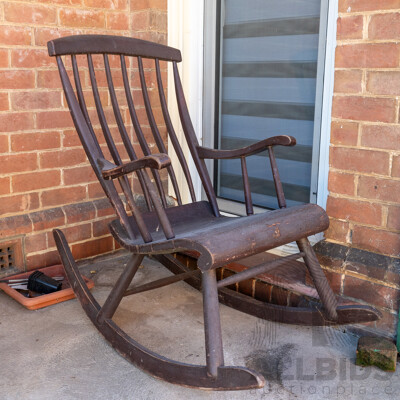 Vintage Timber Painted Rocking Chair