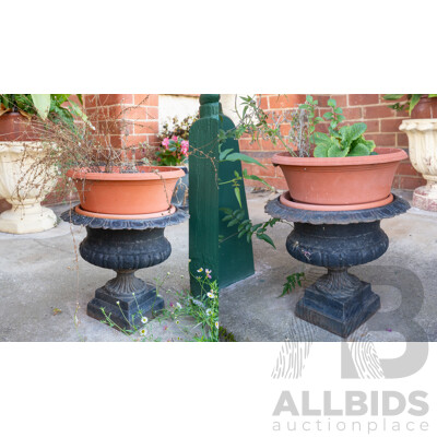 Pair of Cast Iron Victorian Planters