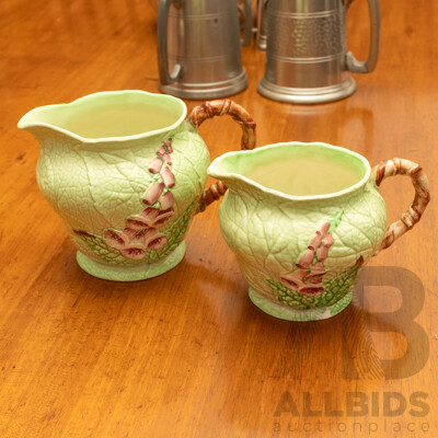 Pair of Carlton Ware 'Foxglove' Graduated Milk Jugs
