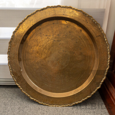 Large Chinese Brass Tray