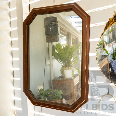 Timber Hexagonal Framed Mirror