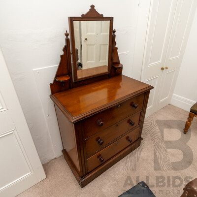 Edwardian Mahogany Mirrored Back Dressing Chest