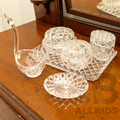 Cut Glass Dressing Table Set