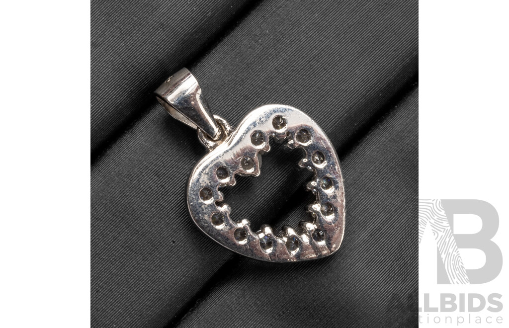 925 Sterling Silver & Cubic Zirconia Heart Pendant