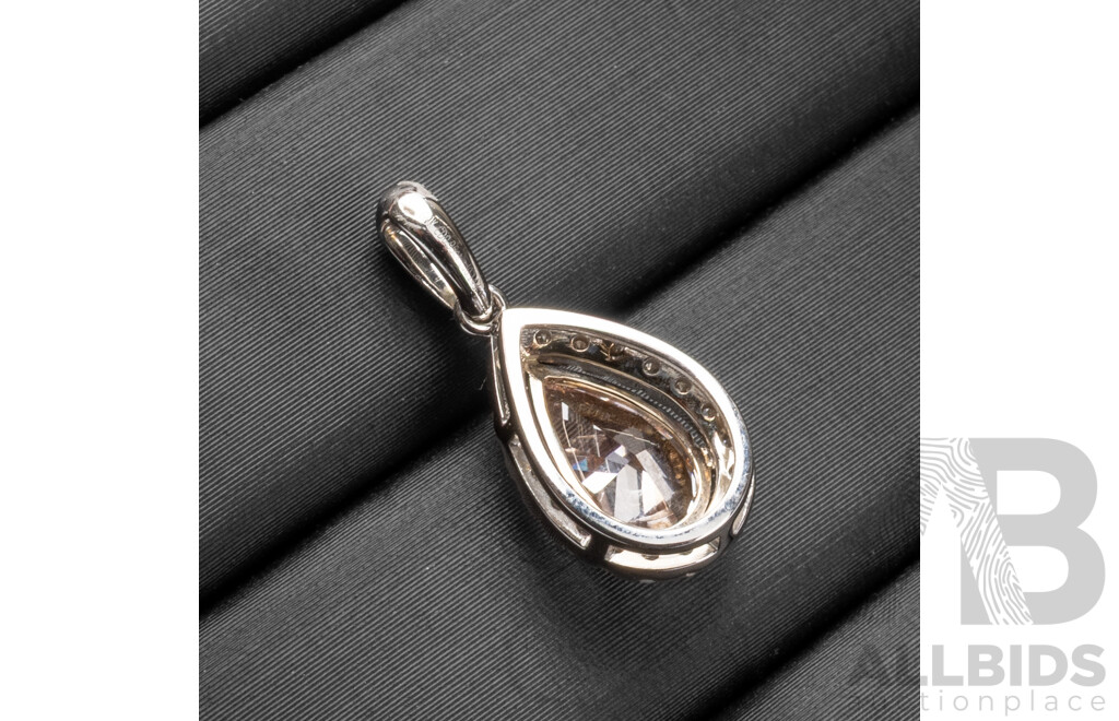 9ct White Gold Pendant with Pink & White Lab Grown Diamonds with Diamond Report - 1.03gms