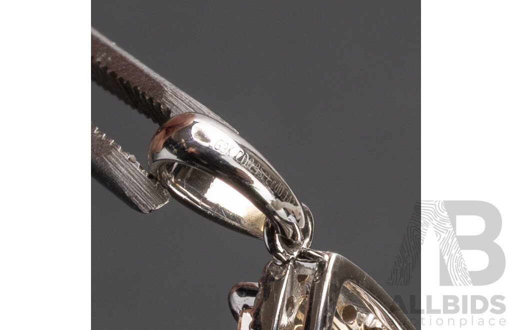 9ct White Gold Pendant with Pink & White Lab Grown Diamonds with Diamond Report - 1.03gms
