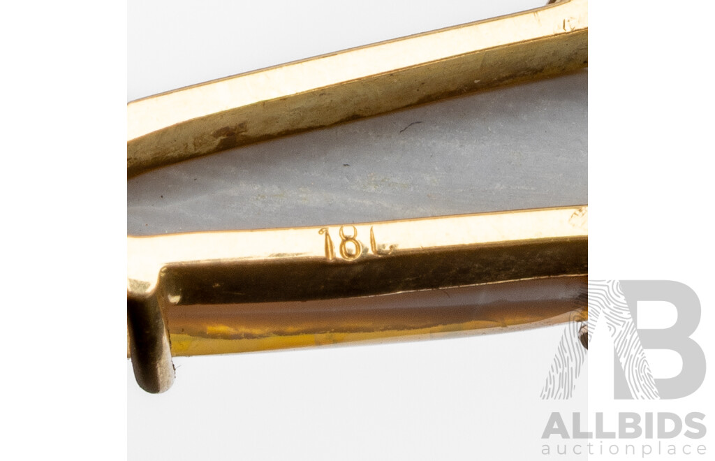 18ct Yellow Gold Australian Opal Pendant - 2.52gms