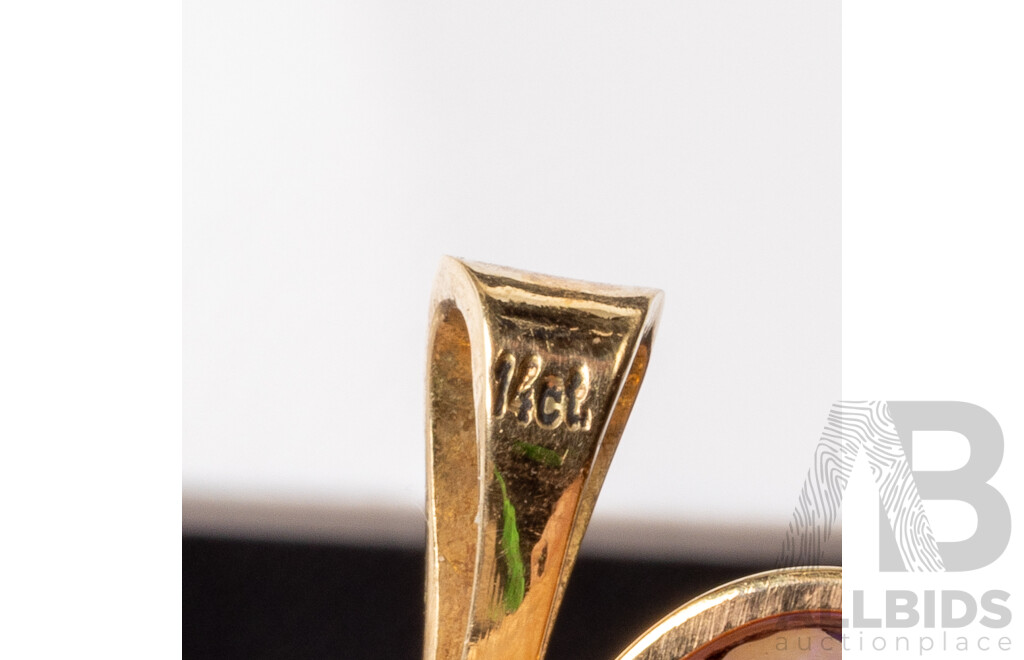 14ct Yellow Gold Australian Opal Pendant - 1.63gms