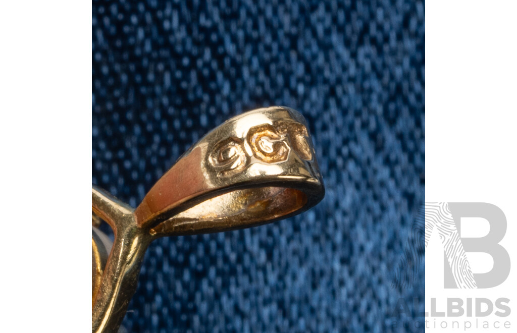 9ct Yellow Gold Australian Opal Pendant - 0.79gms