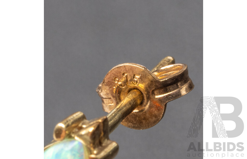 Collection of 14ct & 9ct Yellow Gold Lightning Ridge Opal Jewellery - Some Opals Have Damage