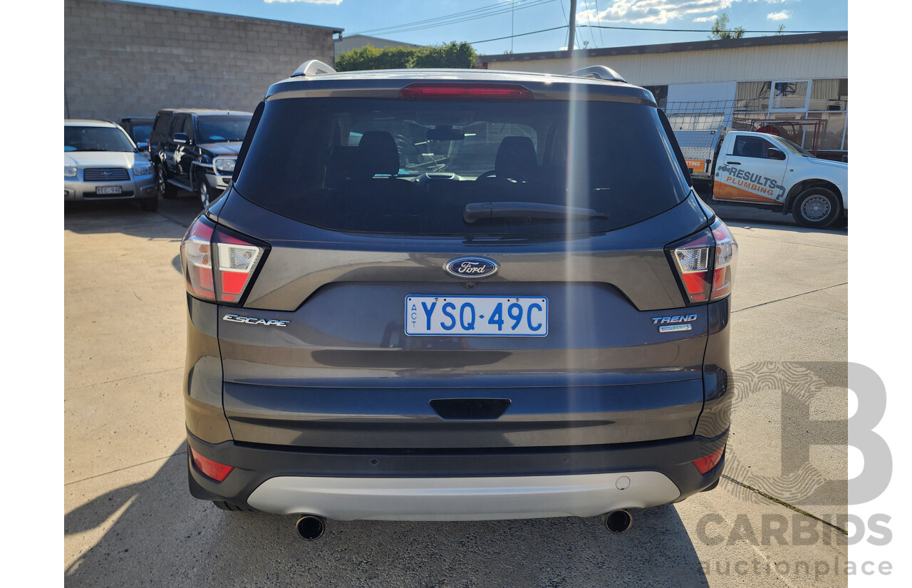 6/2018 Ford Escape Trend ZG MY18 4d Wagon Grey 1.5L