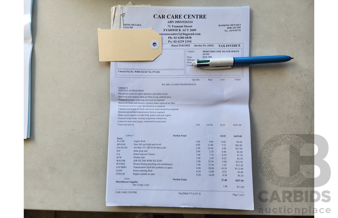 4/2010 Mercedes-Benz E250 CGI Avantgarde 212 4d Sedan Silver 1.8L