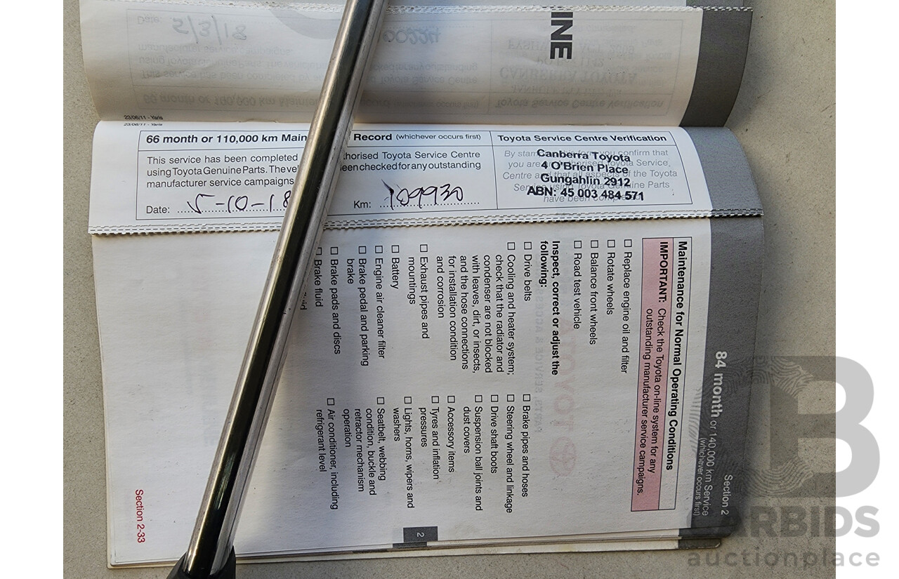 10/2011 Toyota Yaris YR NCP130R 5d Hatchback Red 1.3L