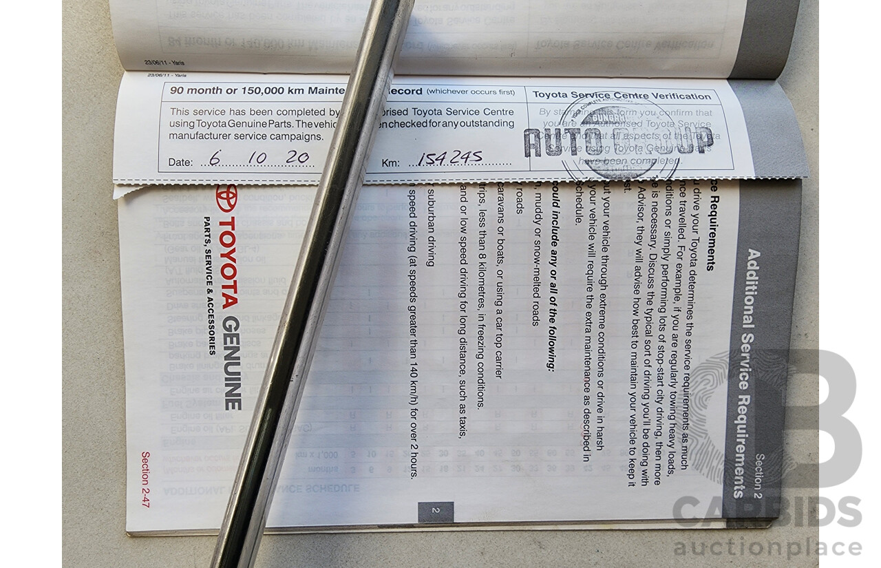 10/2011 Toyota Yaris YR NCP130R 5d Hatchback Red 1.3L